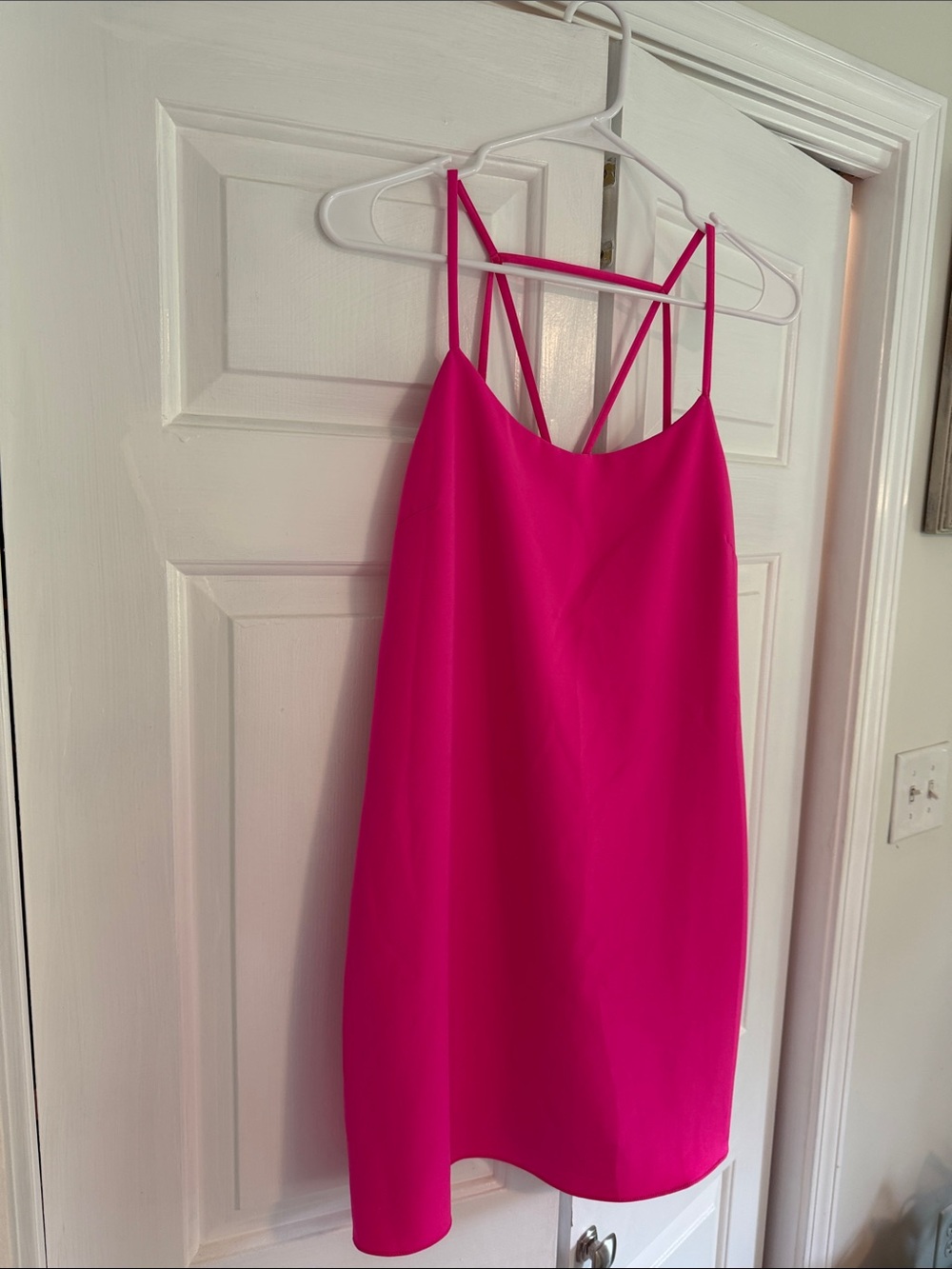 Skies Are Blue Hot Pink Strappy Mini Dress